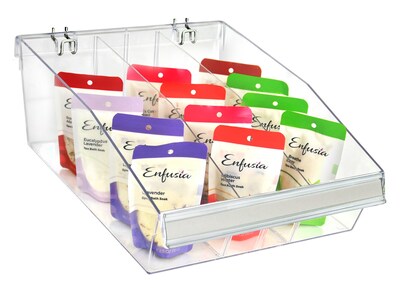 Azar 5.75" x 11.75" Pegboard 3-Compartment Large Deep Bin Tray, Clear, 2/Pack (556134-L-DIV-2PK)
