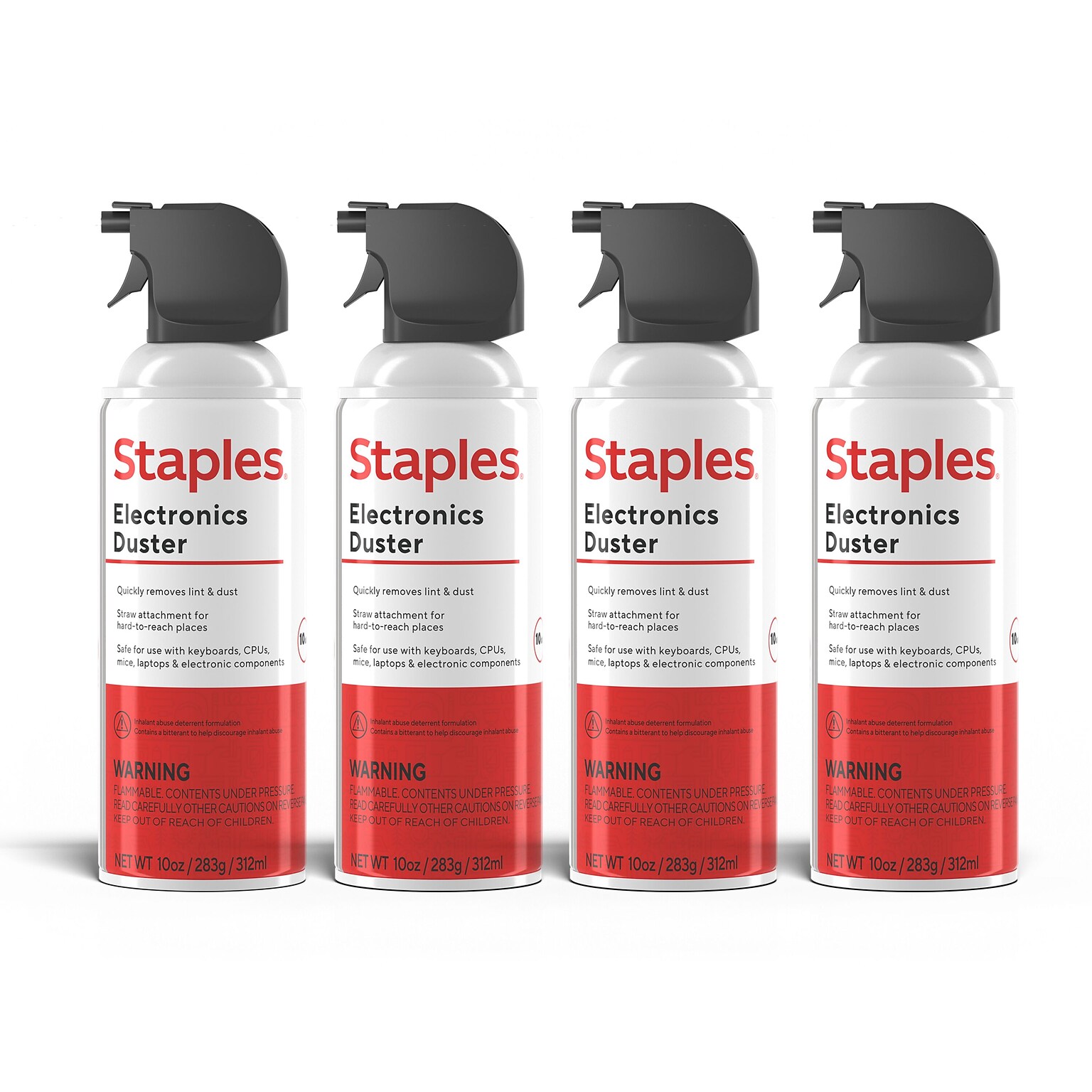 Staples®  Electronics Air Duster, 10 oz., 4/Pack (SPL10ENFR-4)