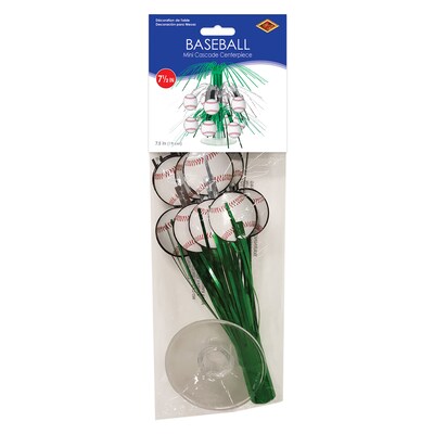 Beistle Baseball Mini Centerpiece, Green/White, 3/Pack (54099)
