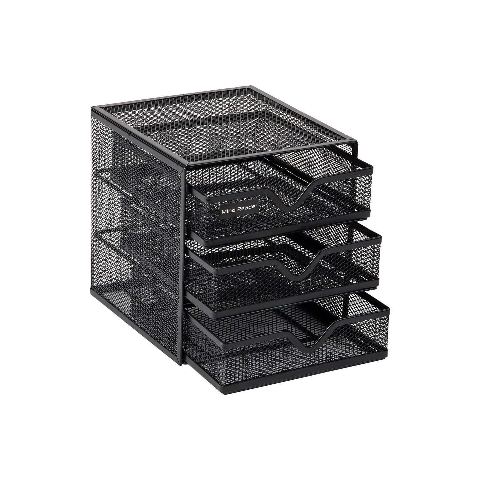 Mind Reader 3-Drawer Desktop Storage Organizer, Black (MINMESH3-BLK)