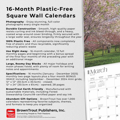 2025 BrownTrout Rhode Island Wild & Scenic 12" x 24" Monthly Square Wall Calendar, (9781975475611)