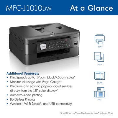 Brother INKvestment Tank MFC-J4335DW Wireless All-in-One Inkjet Printer  with up to 1-Year of Ink In-box White/Gray MFCJ4335DW - Best Buy