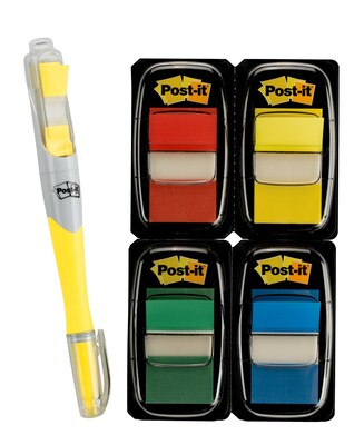 Post-it Flags Value Pack, .94" Wide, Assorted Colors, 200 Flags/Pack plus Flag + Highlighter (680-RYBGVA)