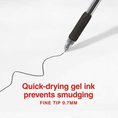 Staples ProGel™ Retractable Gel Pen, Fine Point, 0.7mm, Black Ink, 36/Pack (ST62097)
