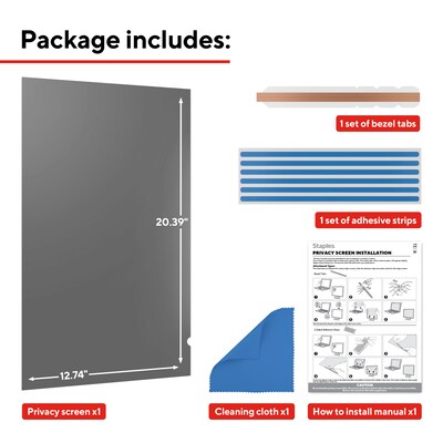Staples TECH Anti-Glare Privacy Filter for 24" Widescreen Monitor (16:10) (ST62137-CC)