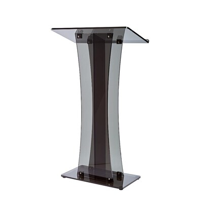 AdirOffice 47 Podium Lectern with Cover, Transparent Black (661-02-BLK-PKG)