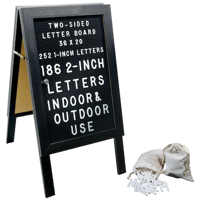 Excello Global Products Sidewalk A-Frame 20 x 27 Poster Holder, Black (EGP-HD-0084-BLK)