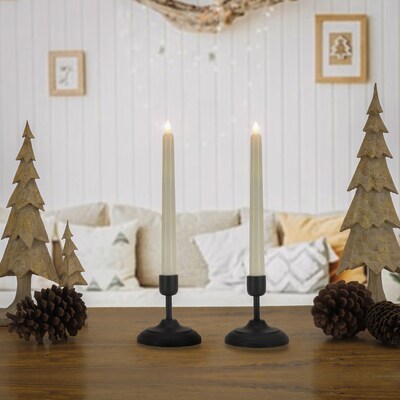 National Tree Company HGTV Home Collection Flameless Heritage Candle Pair, Black Base (HGT100-G2SET0