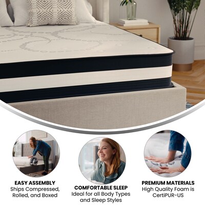 Flash Furniture Capri Comfortable Sleep 12" Hybrid Pocket Spring Mattress, King (CLE230PRK)