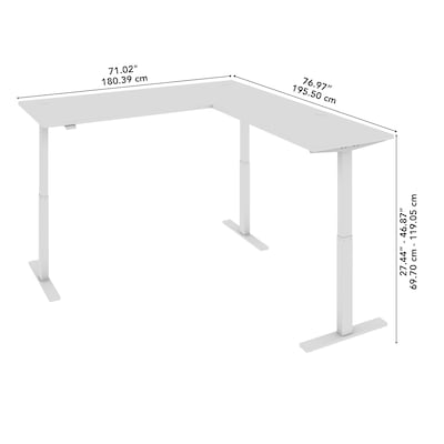 Bush Business Furniture Move 60 Series 72"W L Shaped Adjustable Standing Desk, White (M6SL7278WHWK)