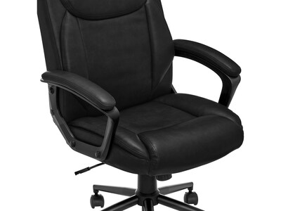 Click365 Transform 1.0 Ergonomic Bonded Leather Swivel Desk Chair, Black (CCHR10001B)