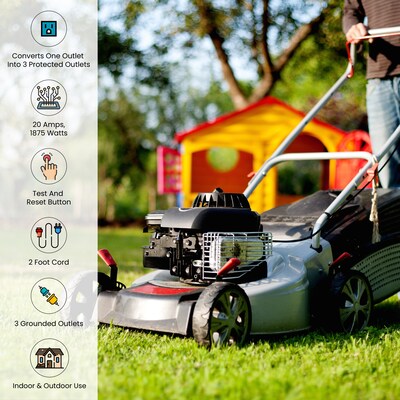 GoGreen Power 12/3 2' Portable Tri-Tap GFCI, Yellow (GG-12402)