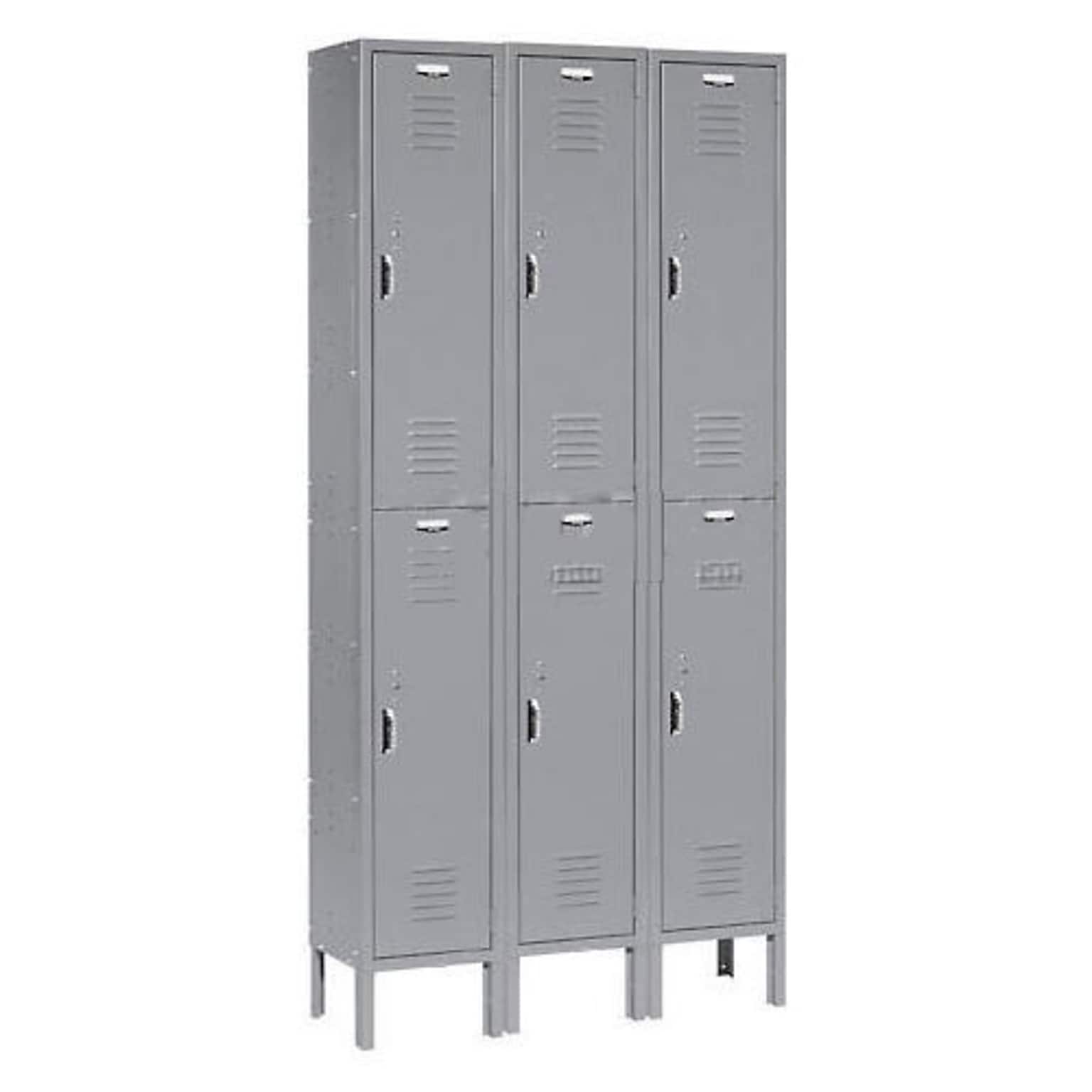 Global Industrial Paramount 78H 2-Tier 3-Column Locker, Gray (652179GY)