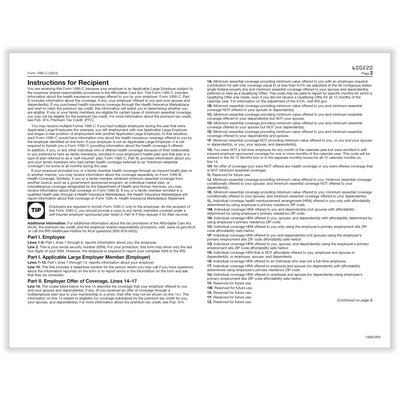 ComplyRight 2024 1095-C Tax Form, 1-Part, White/Black, 25/Pack (1095CIRS25)