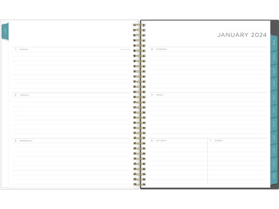 2024 Blue Sky Kelly Ventura Midnight Garden 8.5 x 11 Weekly & Monthly Planner, Multicolor (140944-