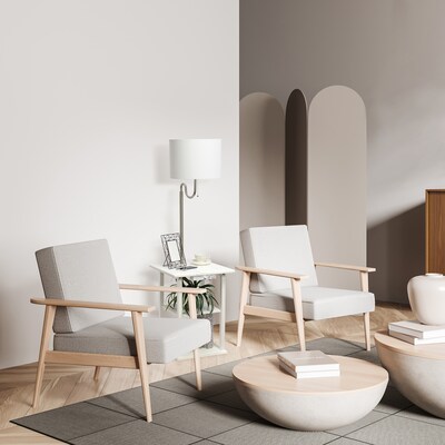 Simple Designs 57" Floor Lamp with Drum Shade, White (LF2016-WHT)