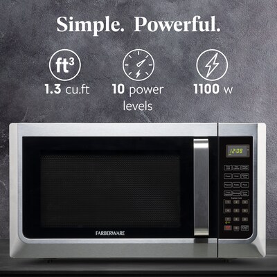 Farberware 1.3 cu. ft. Countertop Microwave, Stainless (FMG13SS)
