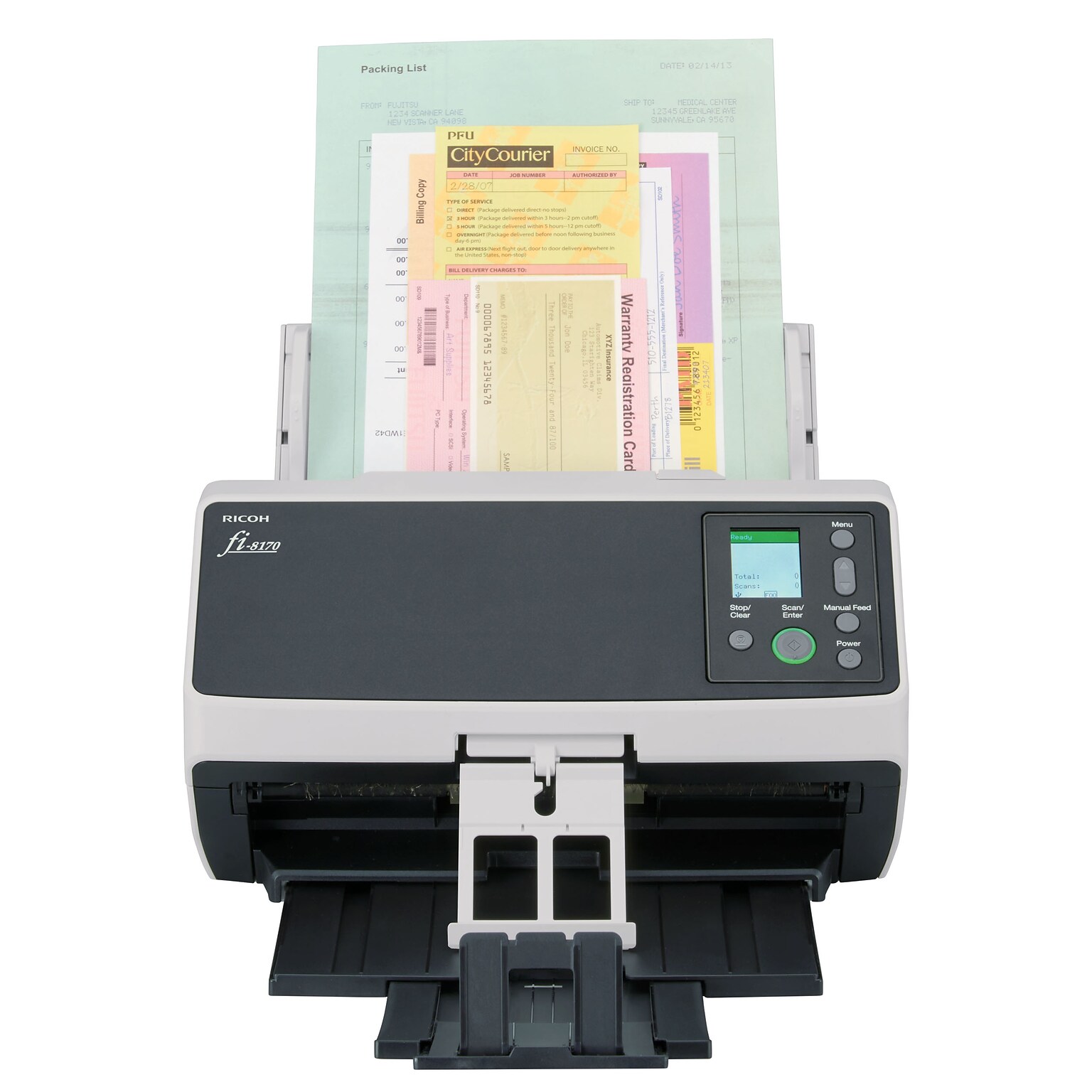 RICOH FI-8170 CG01000-303101 Document Scanner with 3 Additional Years of Advance Exchange Service, Black/White