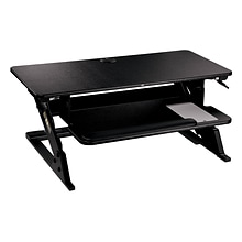 3M Precision Standing Desk, 35W Adjustable Desk Riser with Gel Wrist Rest and Precise Mouse Pad, Bl