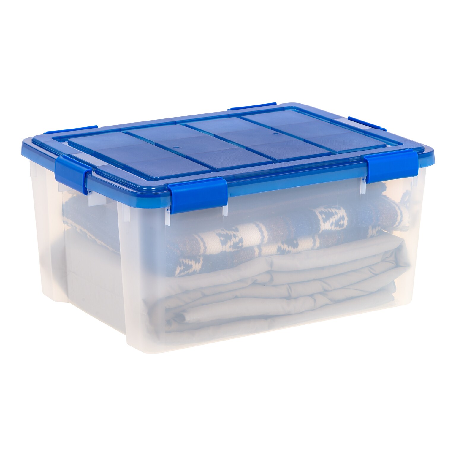 Iris 60 Quart Storage Container with Lid, Plastic, Clear (500197)