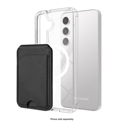 SaharaCase Venture Wallet for Galaxy S25, Shock Absorbing, Clear/Scorpion Black (CP00747)