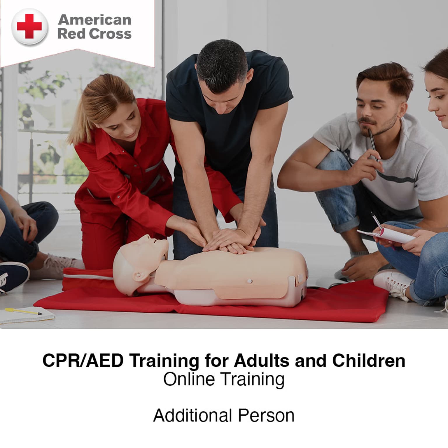American Red Cross Blended CPR & AED Training for Adults & Children, 1 Additional Student (ONLINECPRAED1)