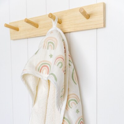 Crane Baby Parker Baby Hooded Towel, Rainbow (BC-100HT-2)