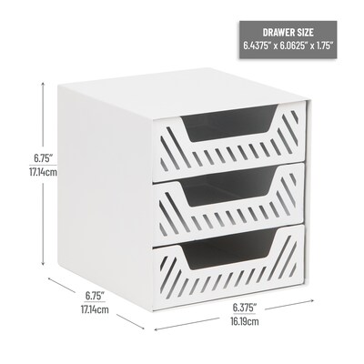 Mind Reader Metal Desk Organizer, White (3SLDR-WHT)