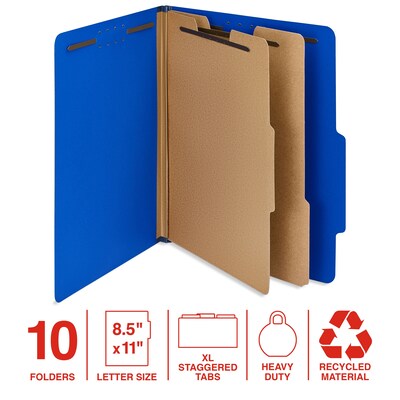 Staples 100% Recycled Heavy Duty Classification Folder, 2-Dividers, 2 Expansion, Letter Size, Dark