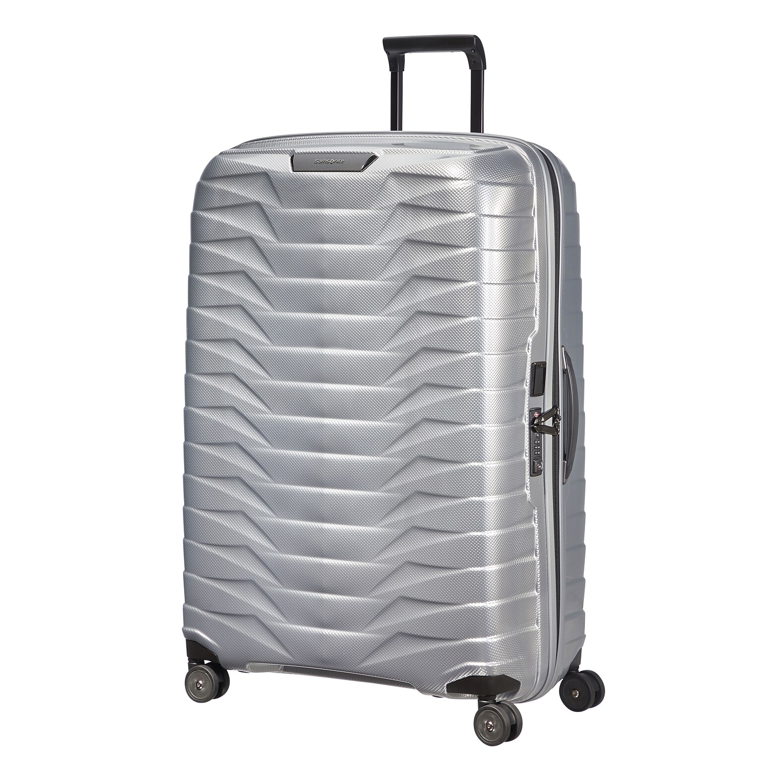 Samsonite Proxis 32 Hardside Suitcase, 8-Wheeled Spinner, Silver (141848-1776)