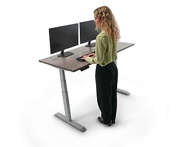 Boss Office Products 66W Electric Rectangular Adjustable Standing Desk, Driftwood (SGSD035DW)
