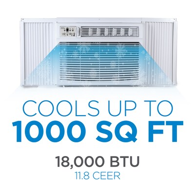 Black & Decker 230-Volt 18,000 (BTU DOE) Window Air Conditioner with Remote, White (BD18WT6)