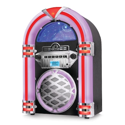 Victor Wilshire Desktop Bluetooth Jukebox Speaker, Multicolored (VDTJ-1450-BK)