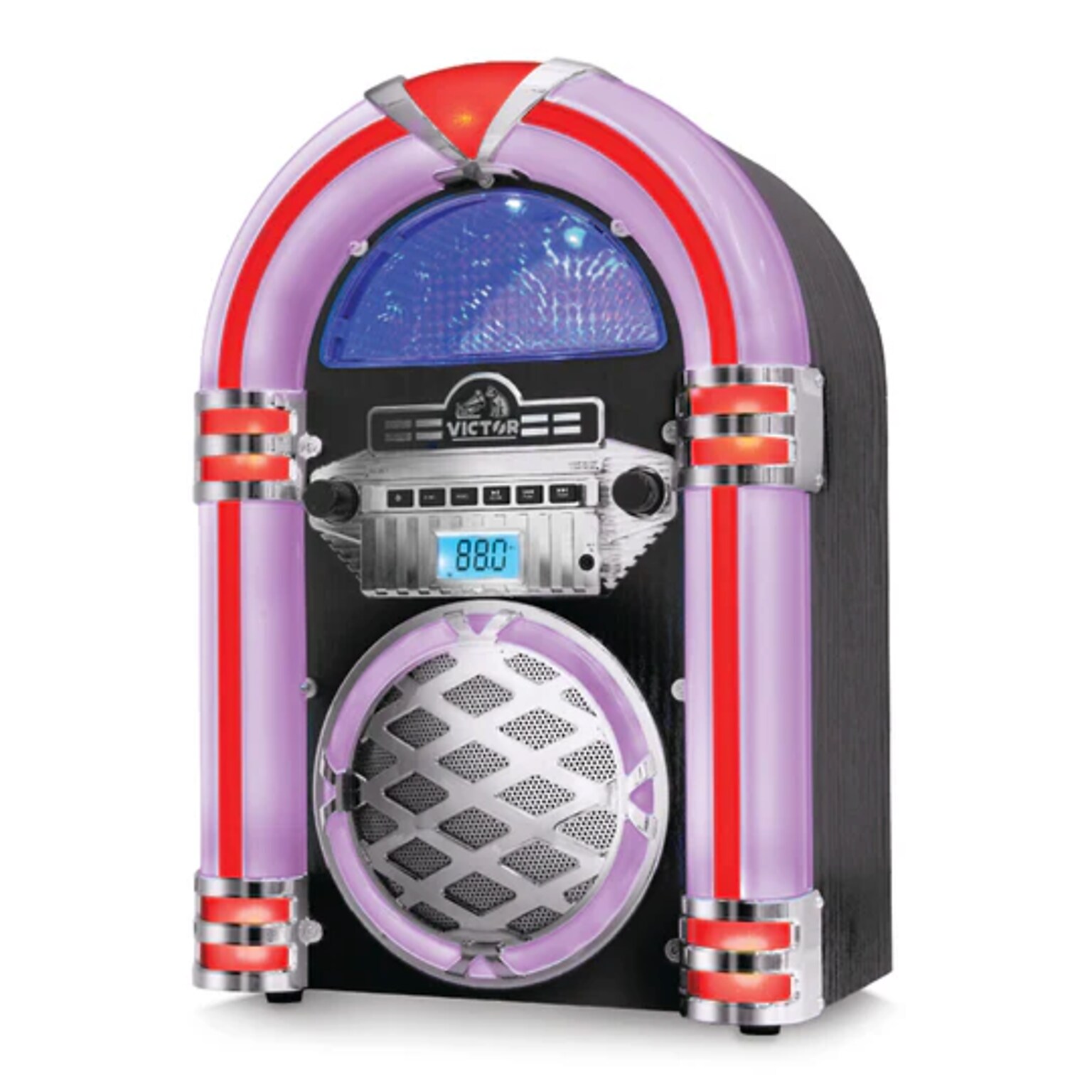 Victor Wilshire Desktop Bluetooth Jukebox Speaker, Multicolored (VDTJ-1450-BK)