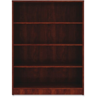 Lorell Essentials 48 4-Shelf Bookcase with Adjustable-Shelves, Cherry Laminate (LLR99785)