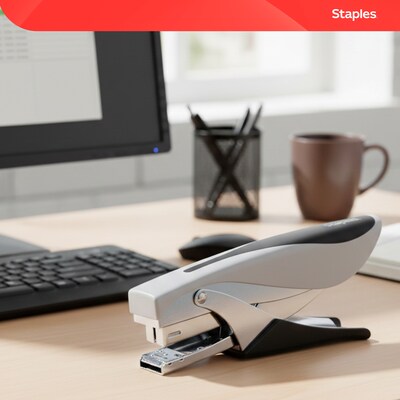 Staples Deluxe Heavy-Duty Handheld Stapling Pliers, 20-Sheet Capacity, Black/Gray (24546/17584)