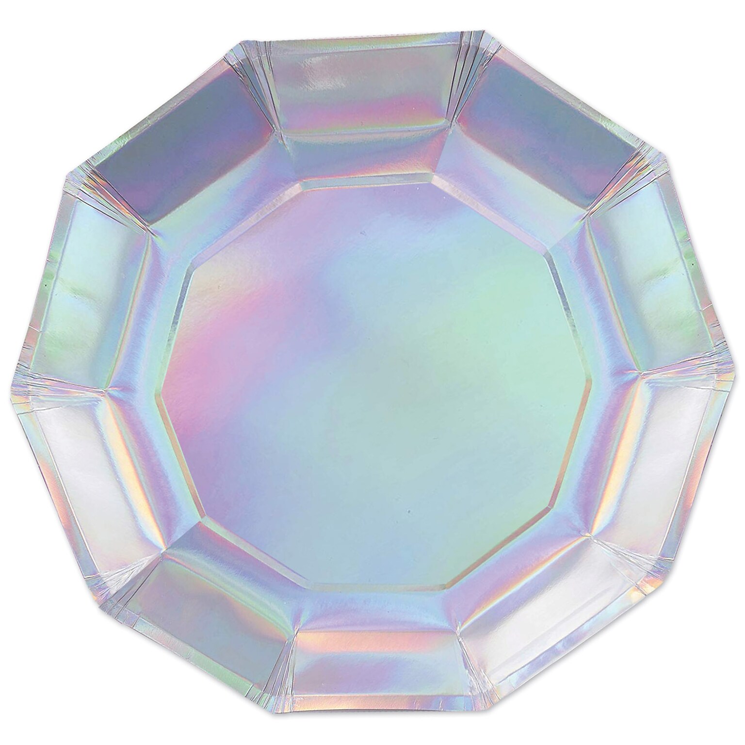 Beistle Decagon Plates, Iridescent, 24 Plates/Pack, 3/Packs (53573)