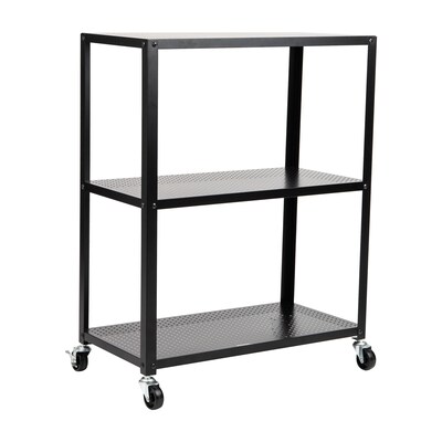 Mind Reader 3-Tier Metal Rolling Cart, Black (ELCART3T-BLK)