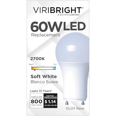 Viribright 9.5 Watts Soft White LED Household Bulb (640555)