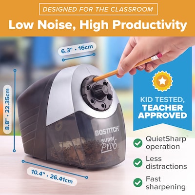 Bostitch SuperPro 6 Electric Pencil Sharpener, Gray (EPS12HC)
