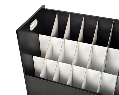 AdirOffice 21-Slot Mobile Roll File Cabinet, 28.5"H x 30"W x 15.75"D, Black (625-BLK-KIT1)