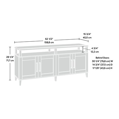 Sauder Tiffin Line Credenza TV Stand, Screens up to 65", Raven Oak (433576)
