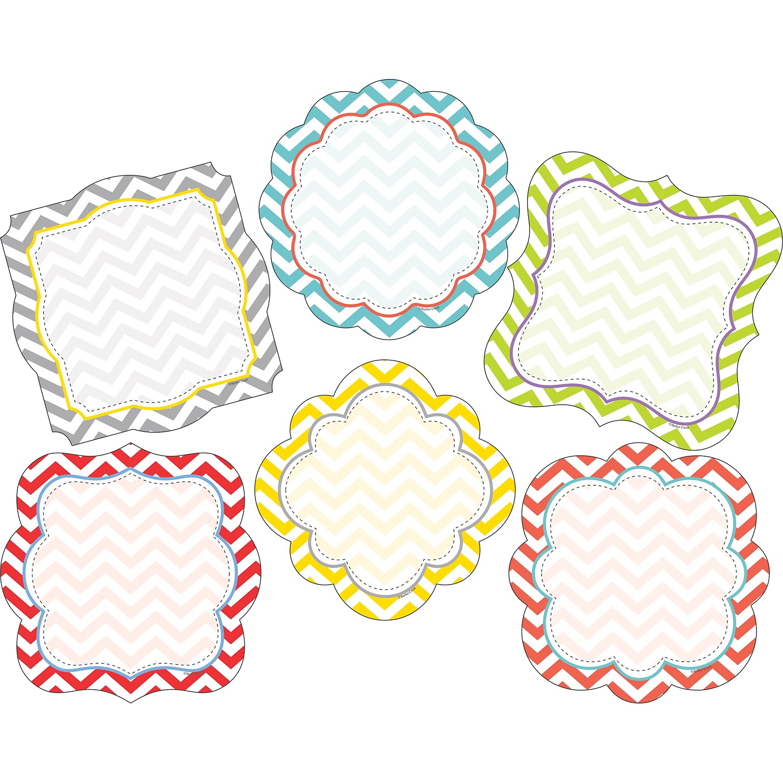 Barker Creek Beautiful Chevron Double-Sided Accents, 36/Pack (LL2202)