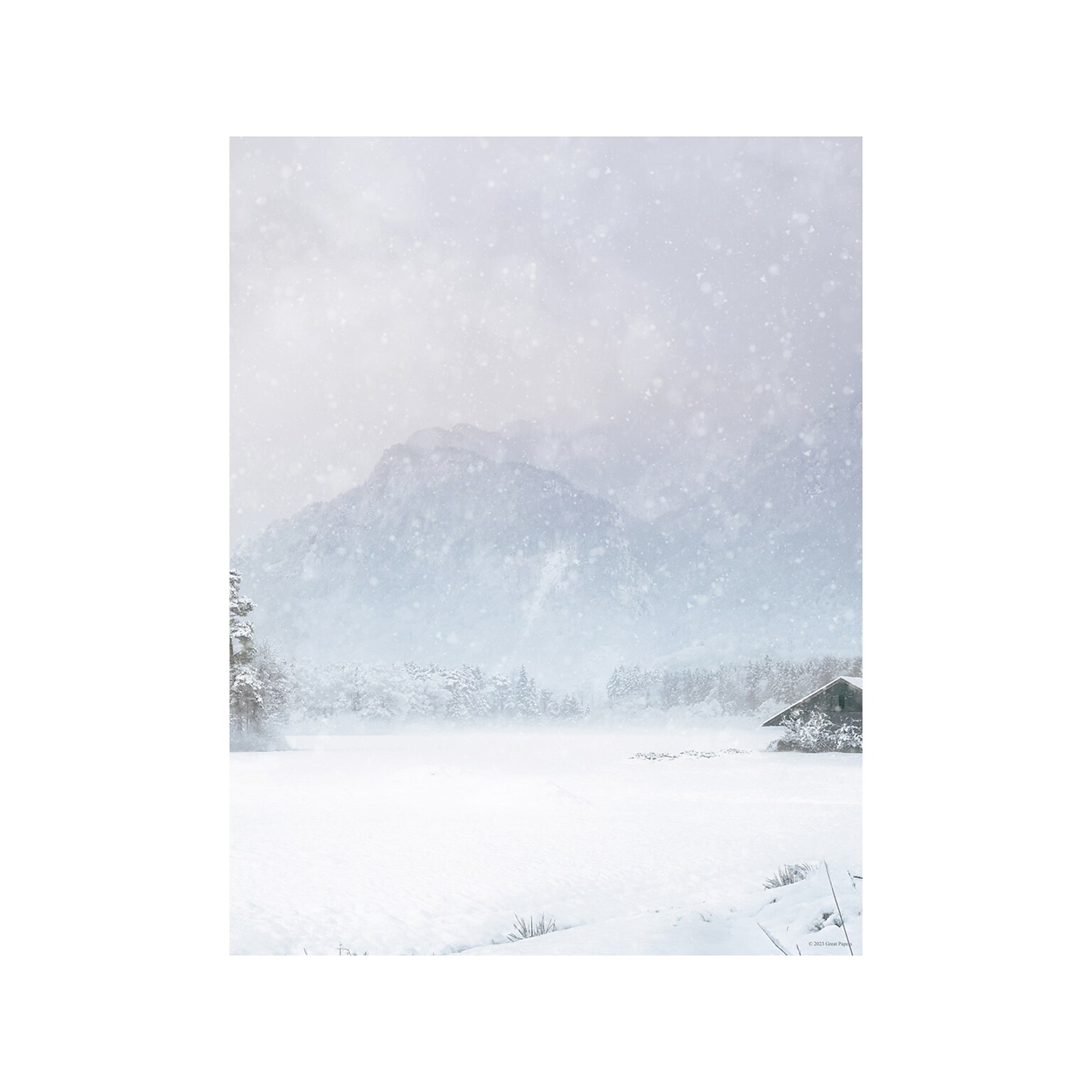 Great Papers Snowy Mountain Seasonal Letterhead, Multicolor, 50/Pack (2023050)