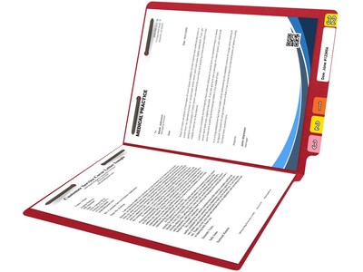 Medical Arts Press Reinforced End Tab File Folder, Straight Cut, Letter-Size, Red, 250/Carton (S-01602-RED-B)