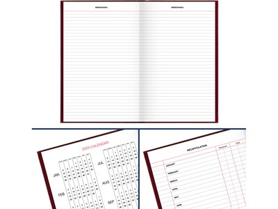 AT-A-GLANCE Standard Hardcover 2025 Daily Diary, 7.75" x 12", Ruled, Red (SD377-13-25)