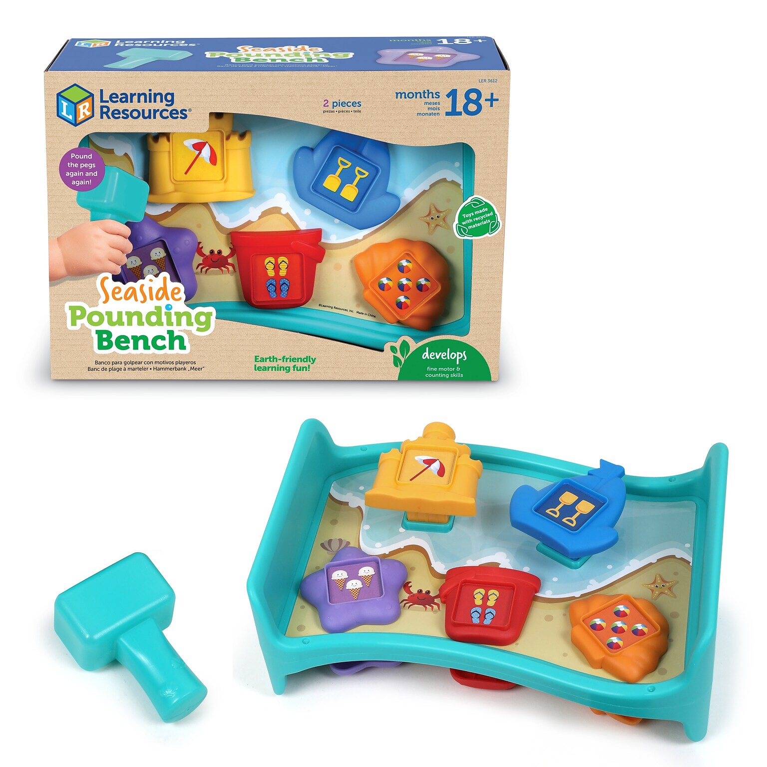 Learning Resources Seaside Pounding Bench, Multicolored (LER3612)