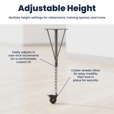 Flash Furniture Wren Kidney Activity Table, 72" x 48", Height Adjustable, Gray Top/Silver Frame (XUA4872KDGYTPC)