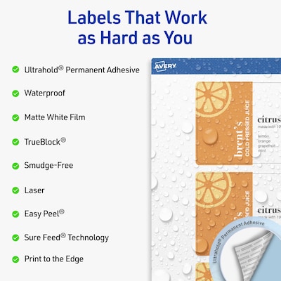 Avery Rectangle Laser Multipurpose Labels, 3 x 5, White, 300/Box (19479399227)