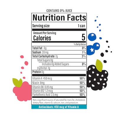 Bubbl'r Antioxidant Triple Berry Breez'r Flavored Sparkling Water, 12 oz., 12 Cans/Carton (028435600282)